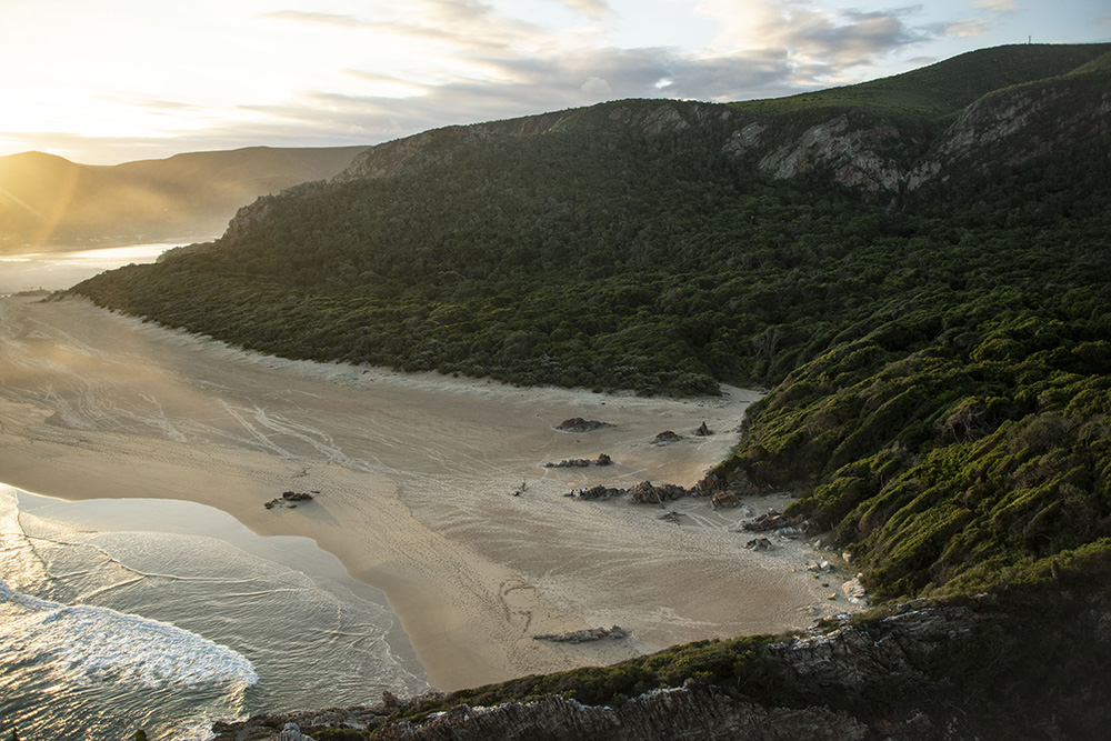 Sunset landscape of Natures Valley in South Africa