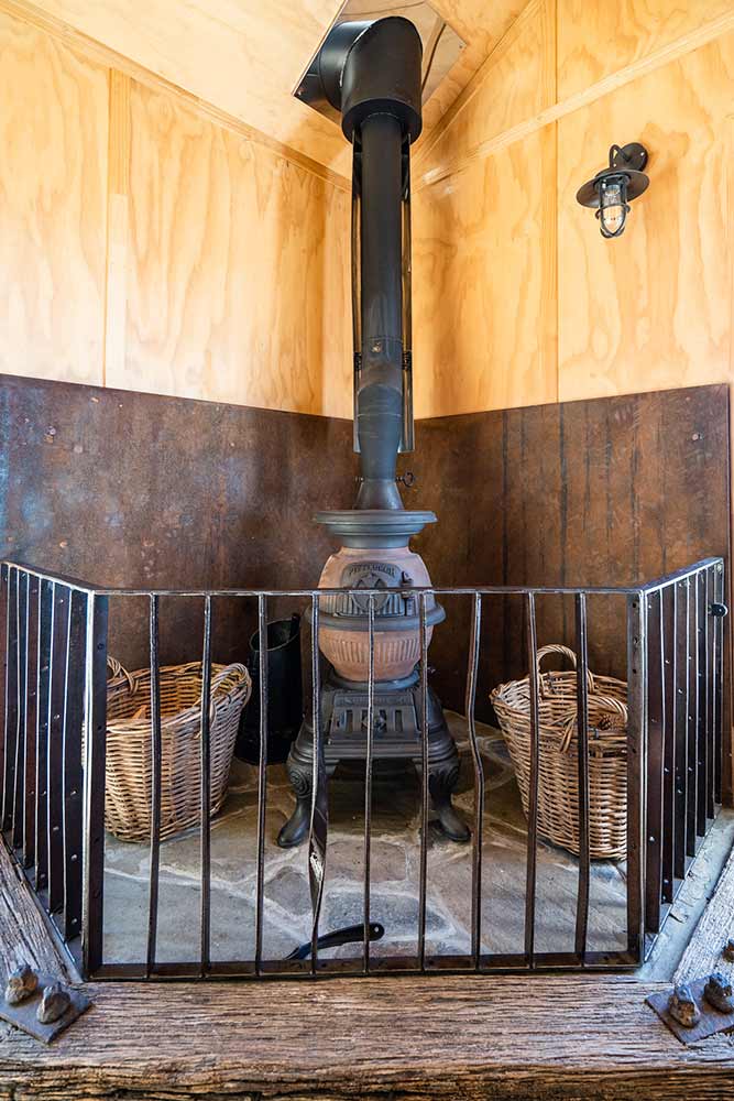 Fireplace - Valley Views Glamping