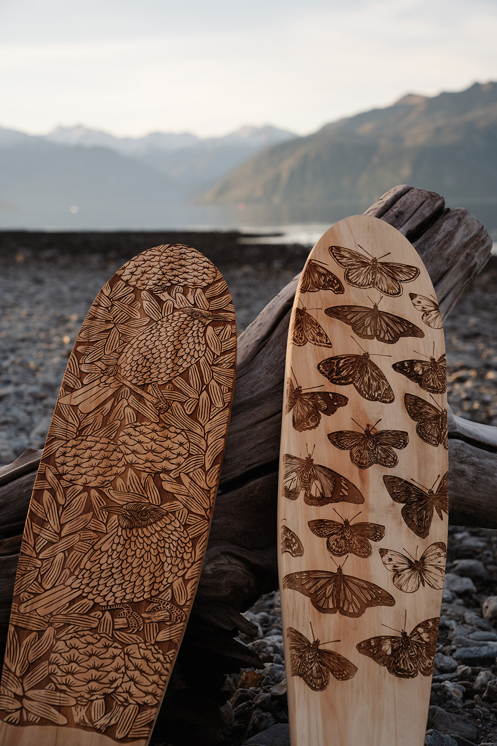 Paper Rain art boards at Lake Wanaka NZ